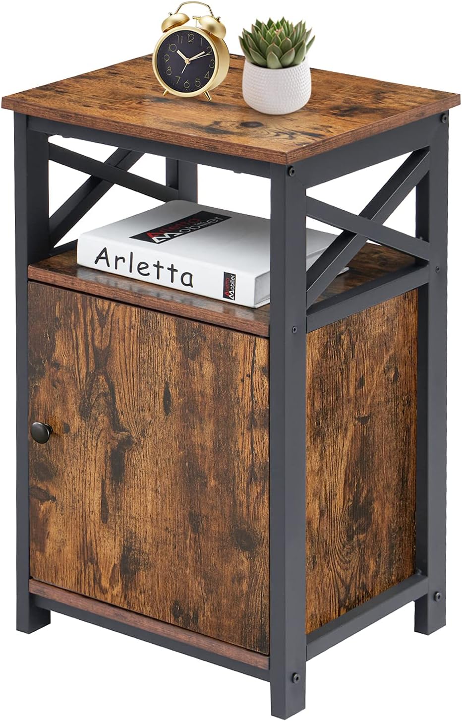 Brown Storage Cabinet and Drawer Nightstand H97901
