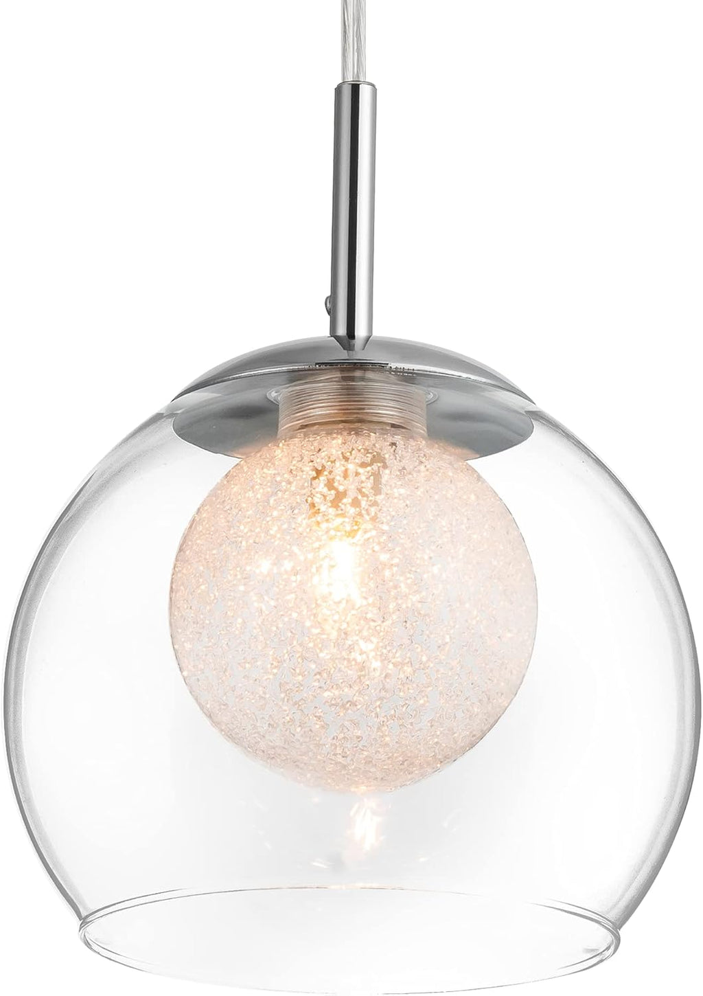 Clear Glass Shade Black Metal Pendant Lighting R40800
