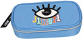 Azure Blue Pencil Case with Pen Loops and Protractor Compartment I70874