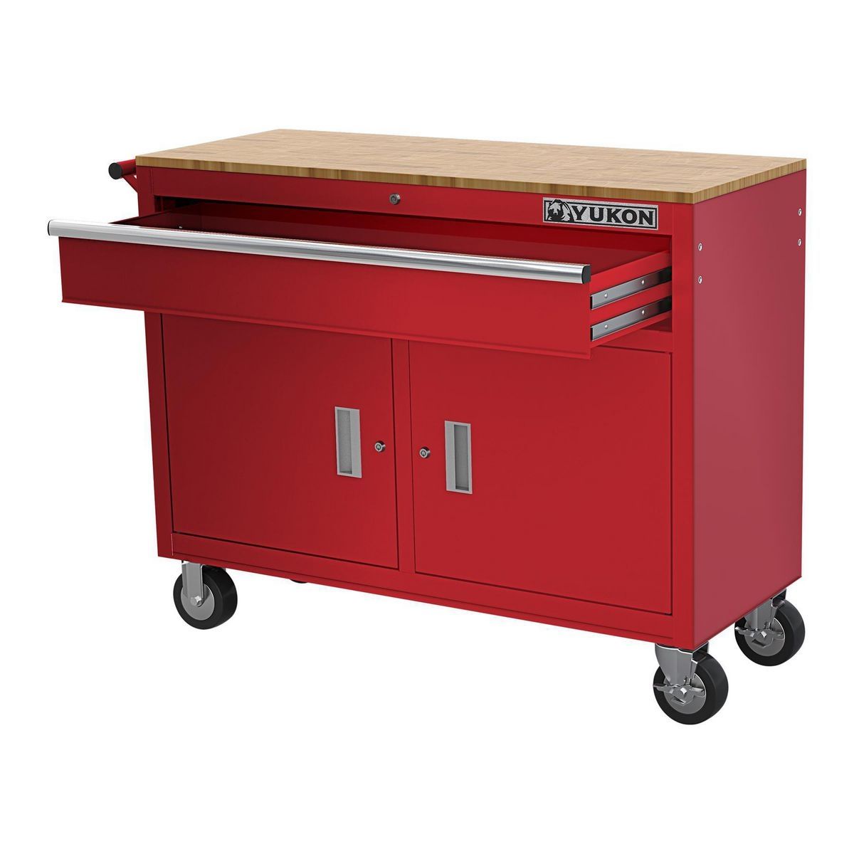 46 in. Mobile Workbench with Solid Wood Top A966