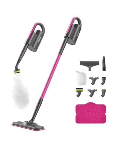 Steam Mop Cleaner with Detachable Handheld Steamer and Washable Microfiber Pads I454