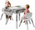 Kids Adjustable Height Wooden Table and Chair Set I397128