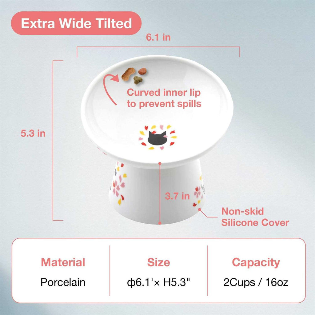 Extra Wide Raised Cat Food Bowl D224240