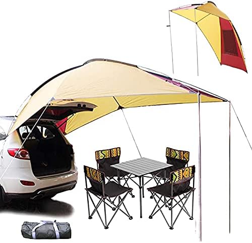 Portable Camping Car Tail Tent Multi-Person Awning Sunshade Blue T4107