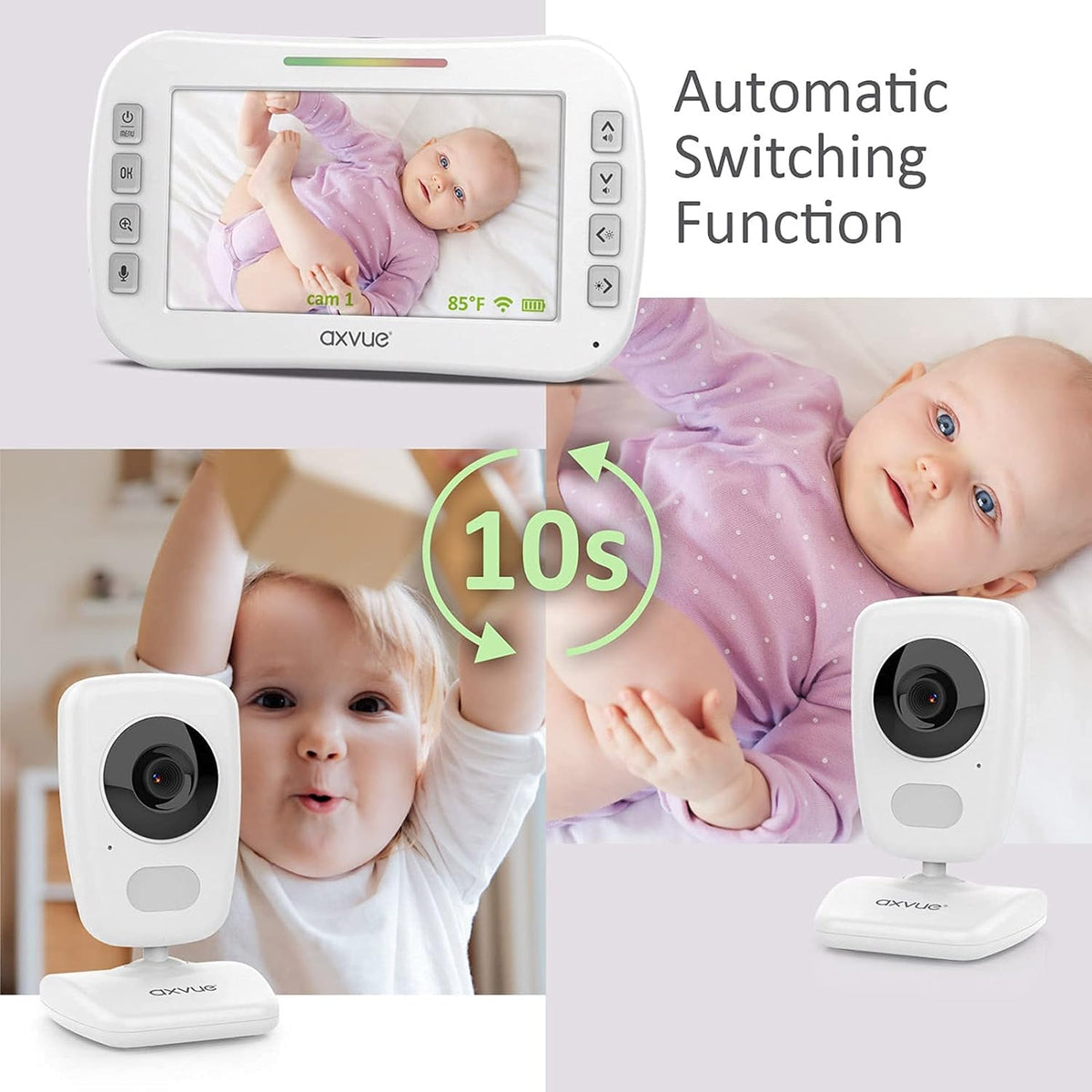 Video Baby Monitor 5 Screen 2 Cam Auto Night Vision X667770