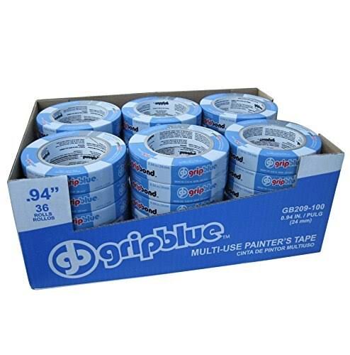 Blue Painters Tape 0.94/24mm x 60 yds Case of 36 Rolls Crepe Paper Masking Tape T450