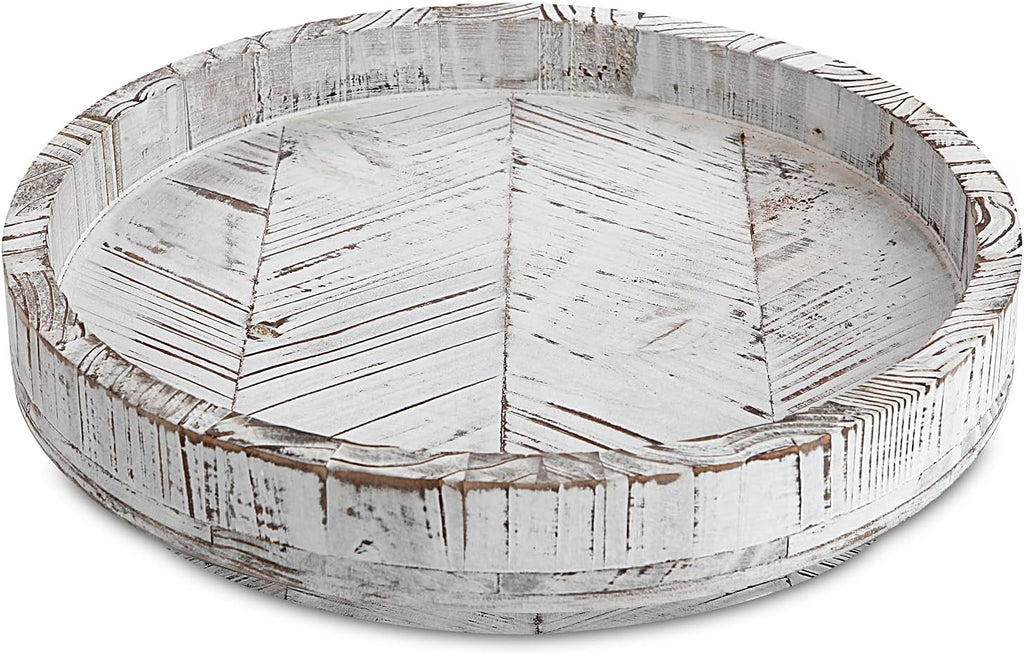White Round Wood Lazy Susan 12 Inch I13897