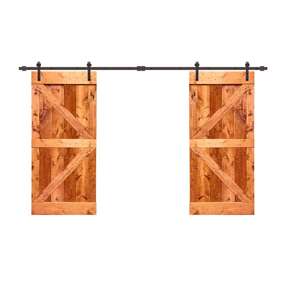 Stained K Double Barn Door Hardware Kit Q879721