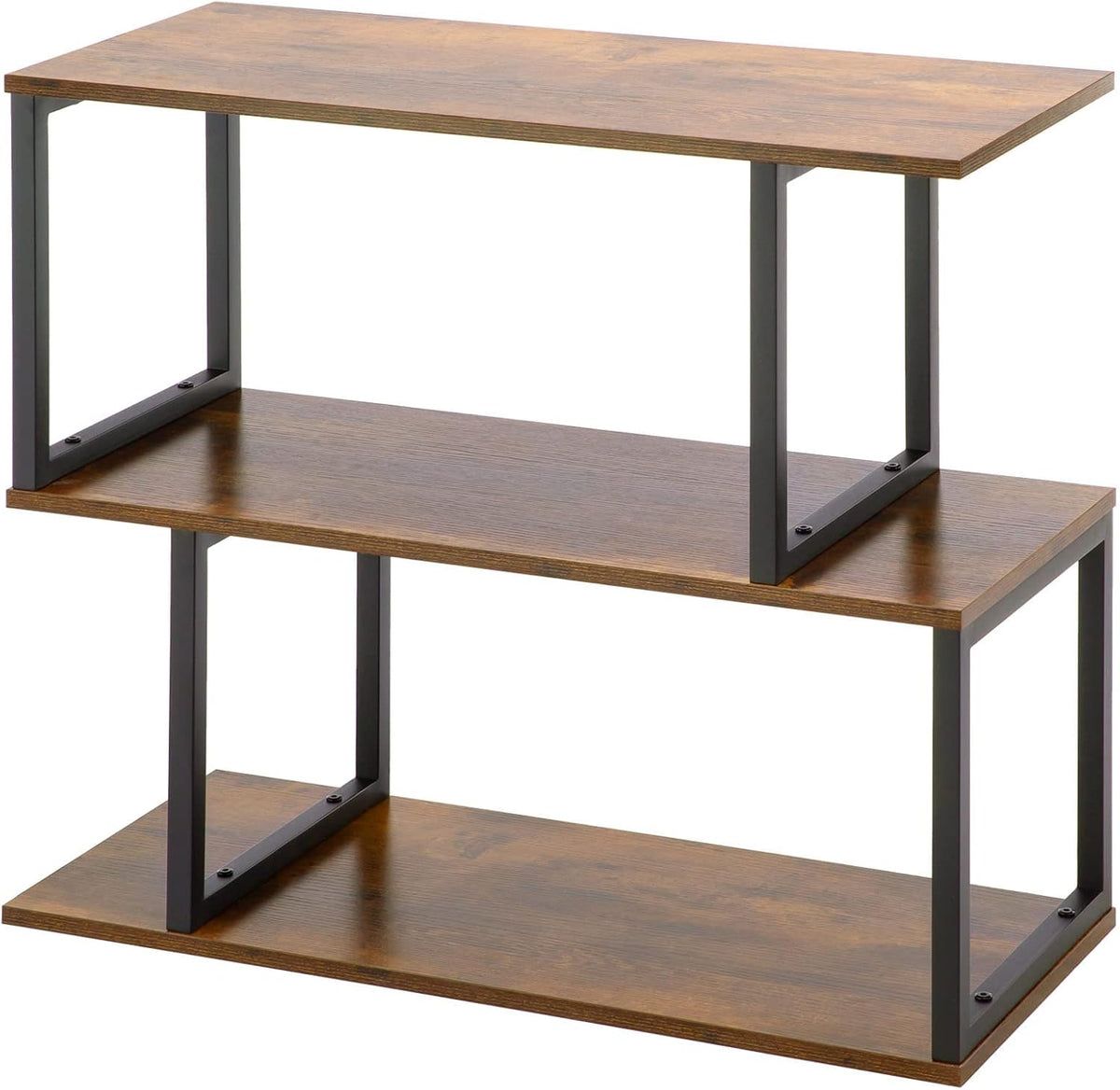 2-Tier S-Shaped Wooden Bookshelf C205