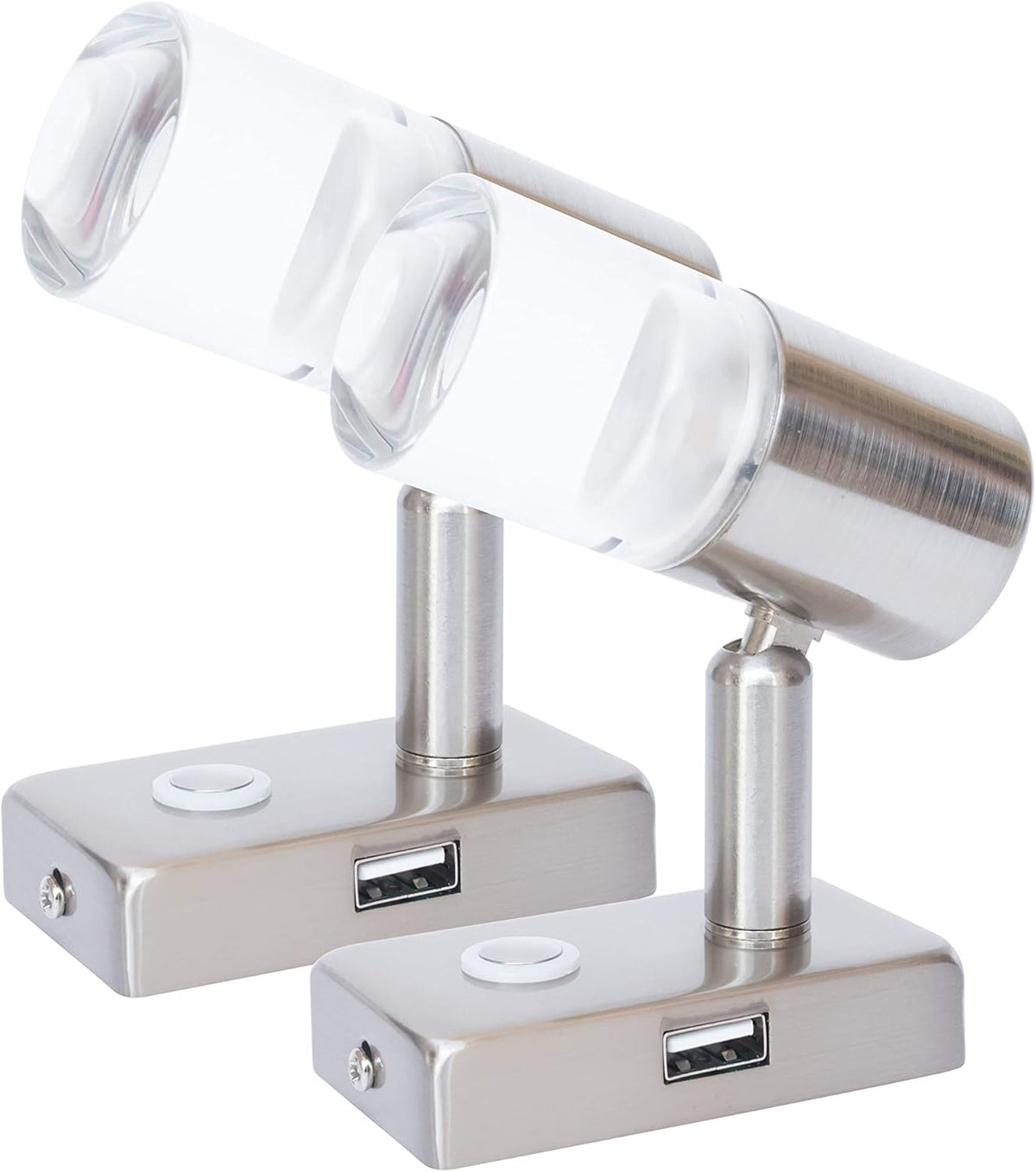 12V LED Reading Light with USB Port Touch Switch Dimmable Warm Two Pack H20878