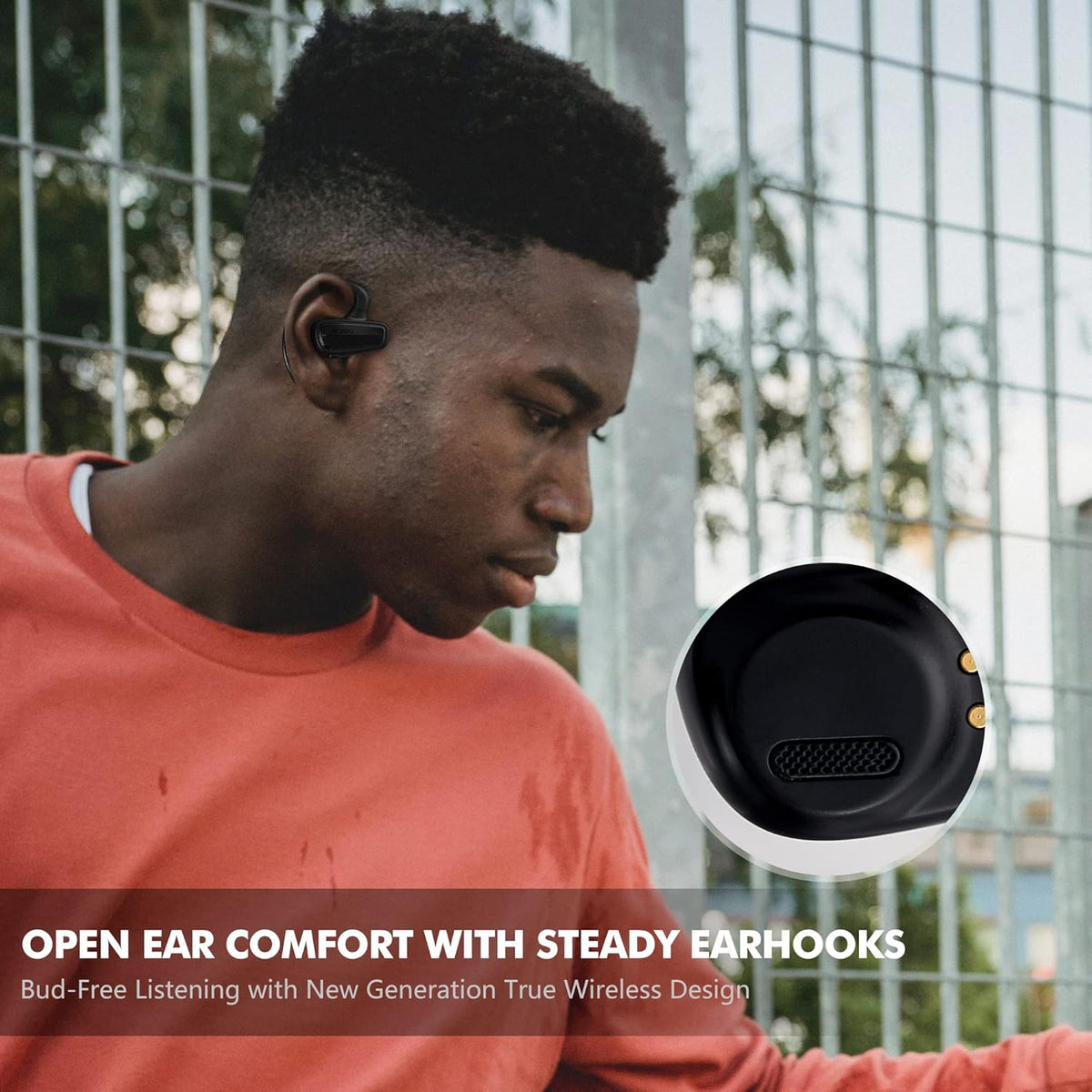 Open Ear Wireless Earbuds with Earhooks, 18 Hours Playtime, IPX7 Waterproof R523