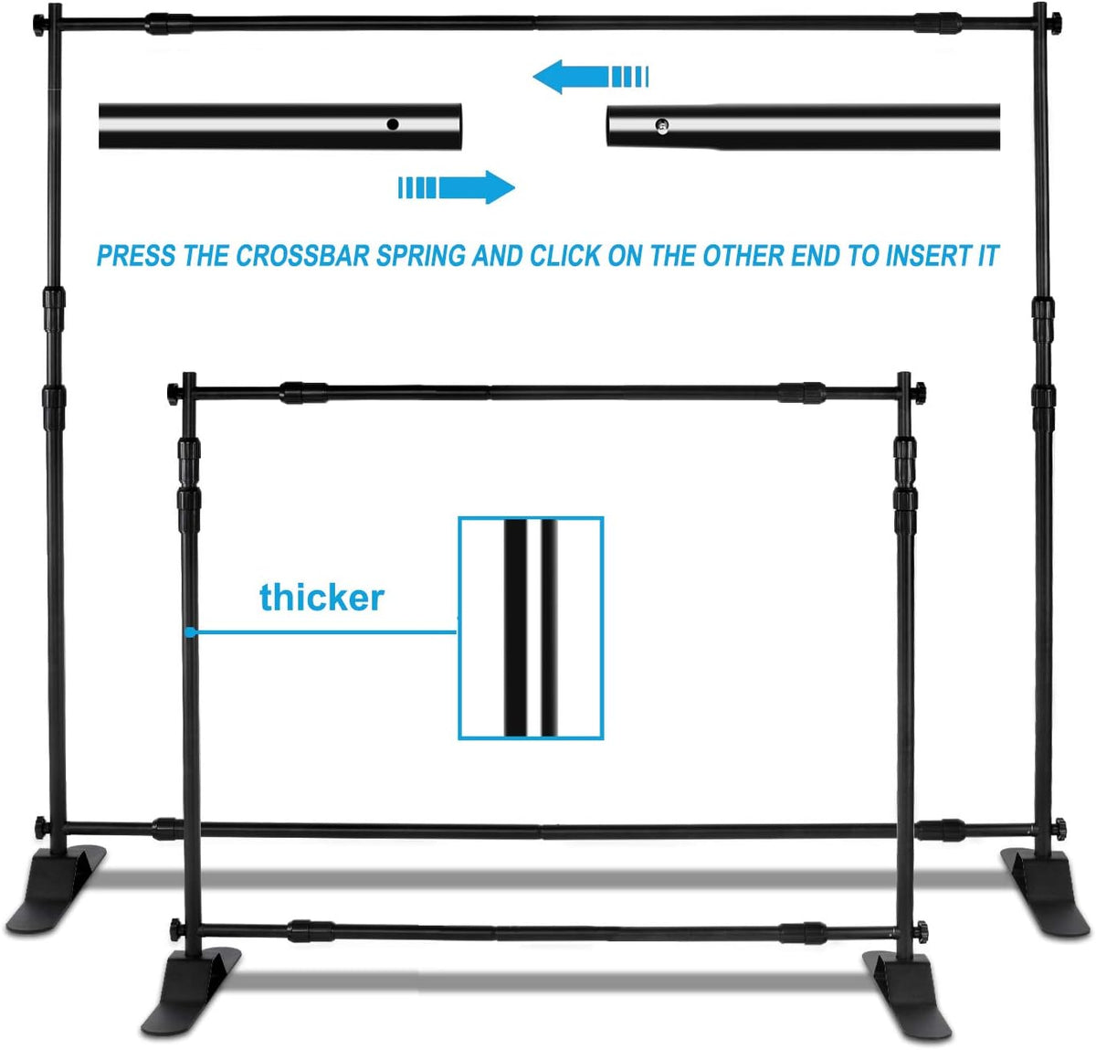 10 x 8 ft Heavy Duty Adjustable Backdrop Banner Stand Kit with Carrying Bag W655