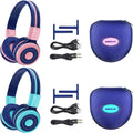 2 Pack Kids Wireless Bluetooth Headphones with Volume Limit, Mic & Hard Case N112251