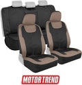 Beige Waterproof Car Seat Covers Full Set M129
