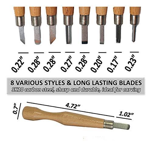 Wood Carving Kit with 10 Basswood Blocks and 8 Piece Set C734125