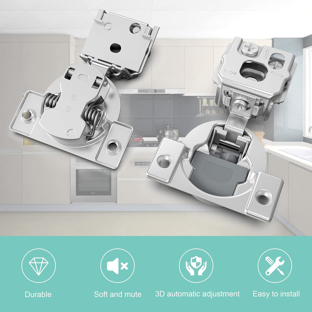 8 Pack Soft Close Adjustable Cabinet Hinge J82444