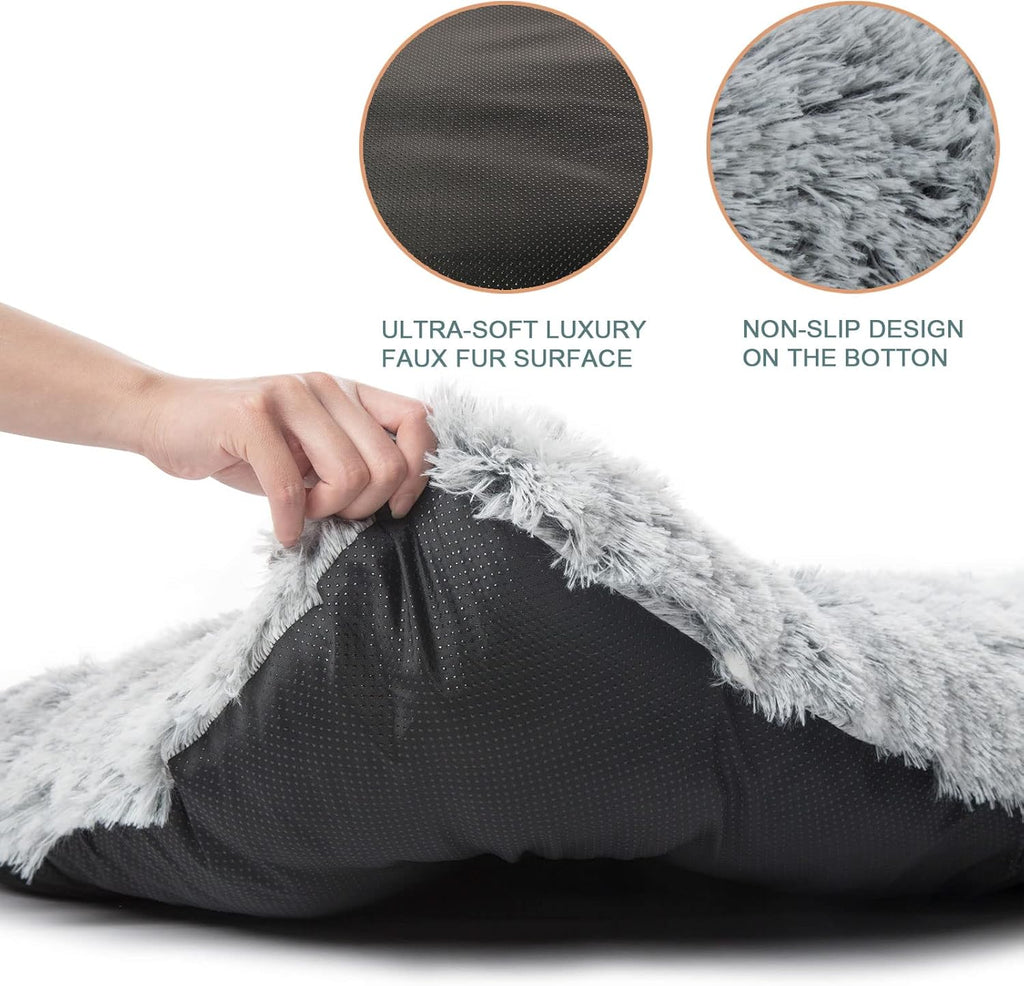 Large Plush Washable Dog Bed with Anti-Slip Bottom Y729919