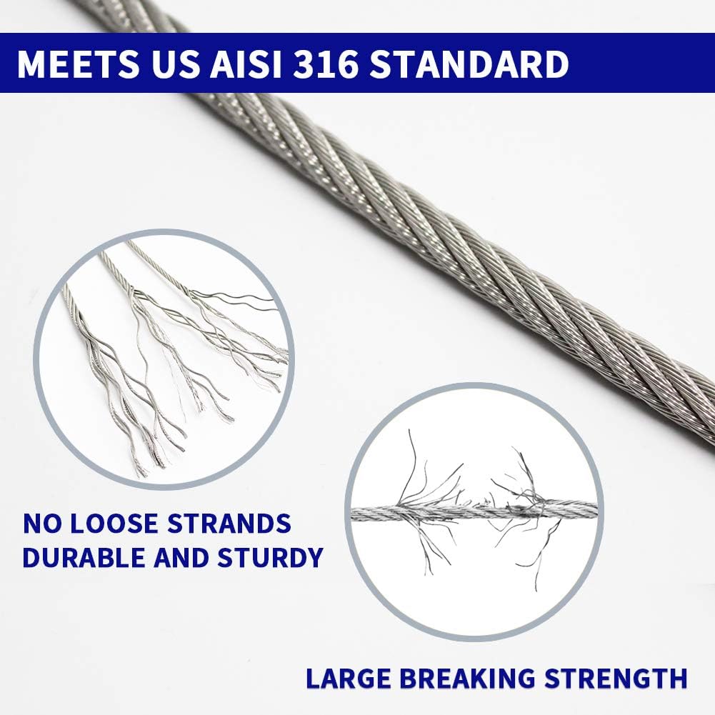 1/8 T316 Stainless Steel Cable 7 x 7 Strands I396700