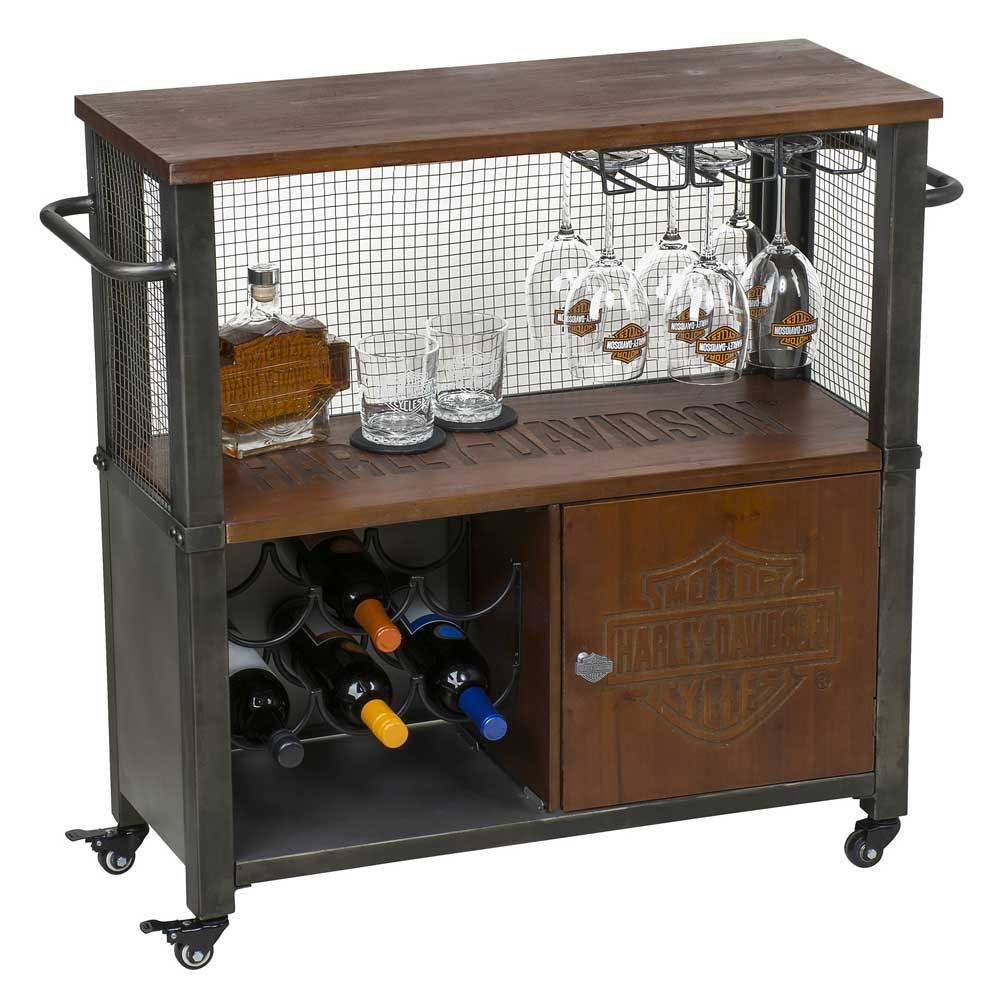 Wooden & Metal Bar Cart D432