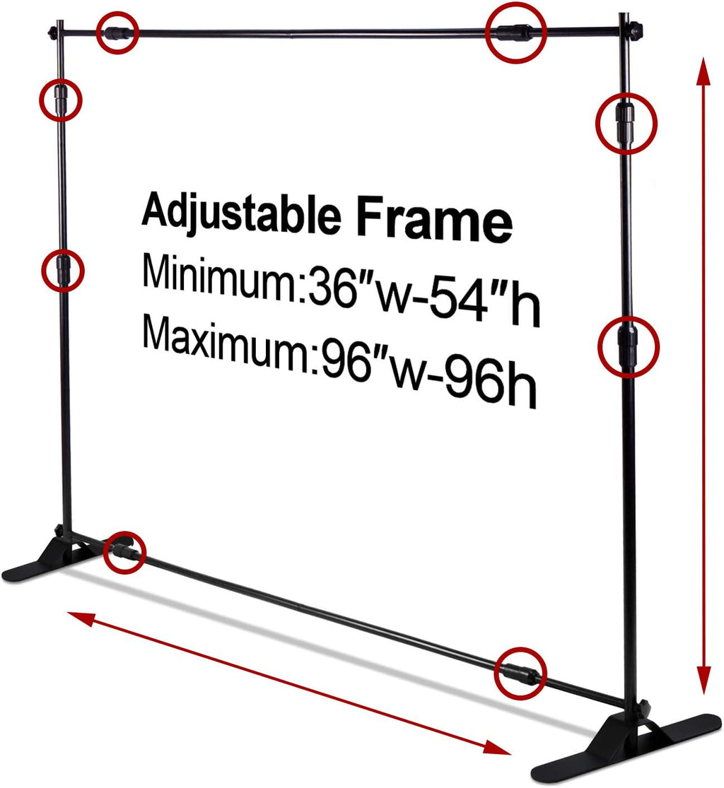 10 x 8 ft Heavy Duty Adjustable Backdrop Banner Stand Kit with Carrying Bag W655