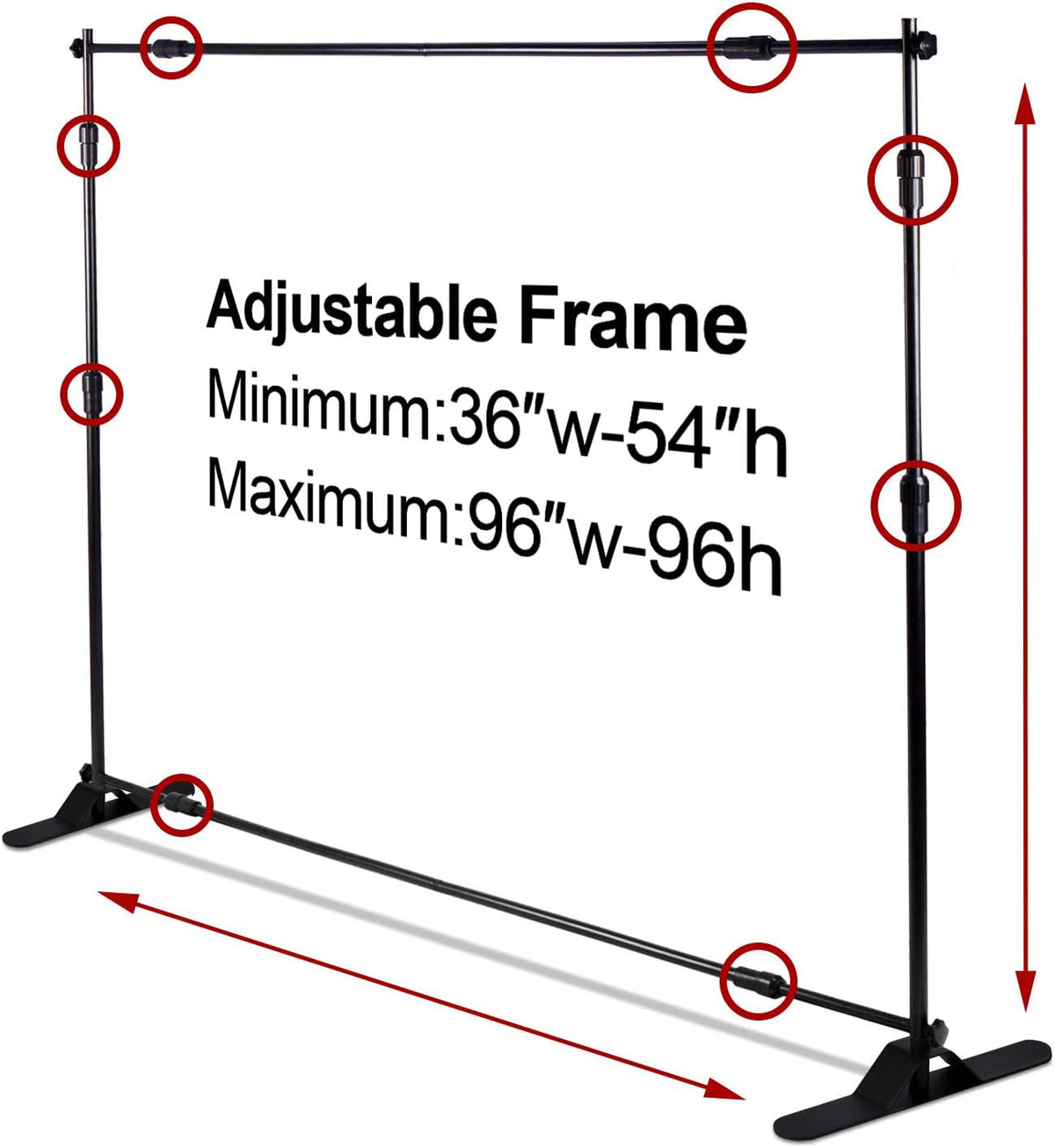 10 x 8 ft Heavy Duty Adjustable Backdrop Banner Stand Kit with Carrying Bag W655