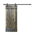 Espresso Stained Pine Wood Single Barn Door with Hardware N918