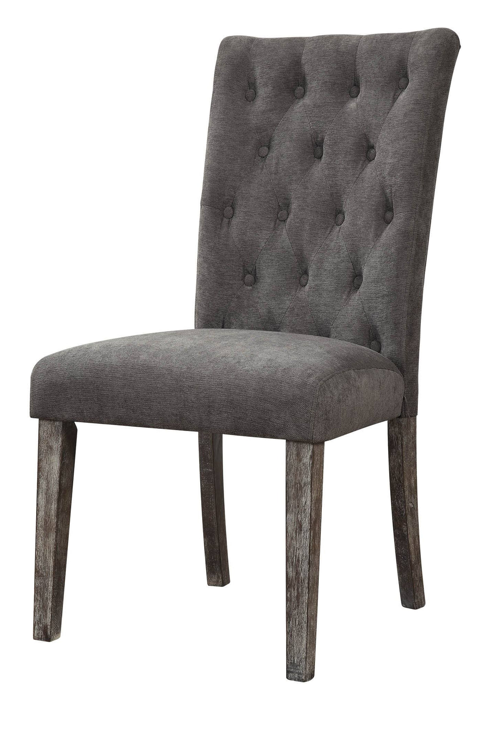 Gray Velvet Side Chair Set of 2 B3713