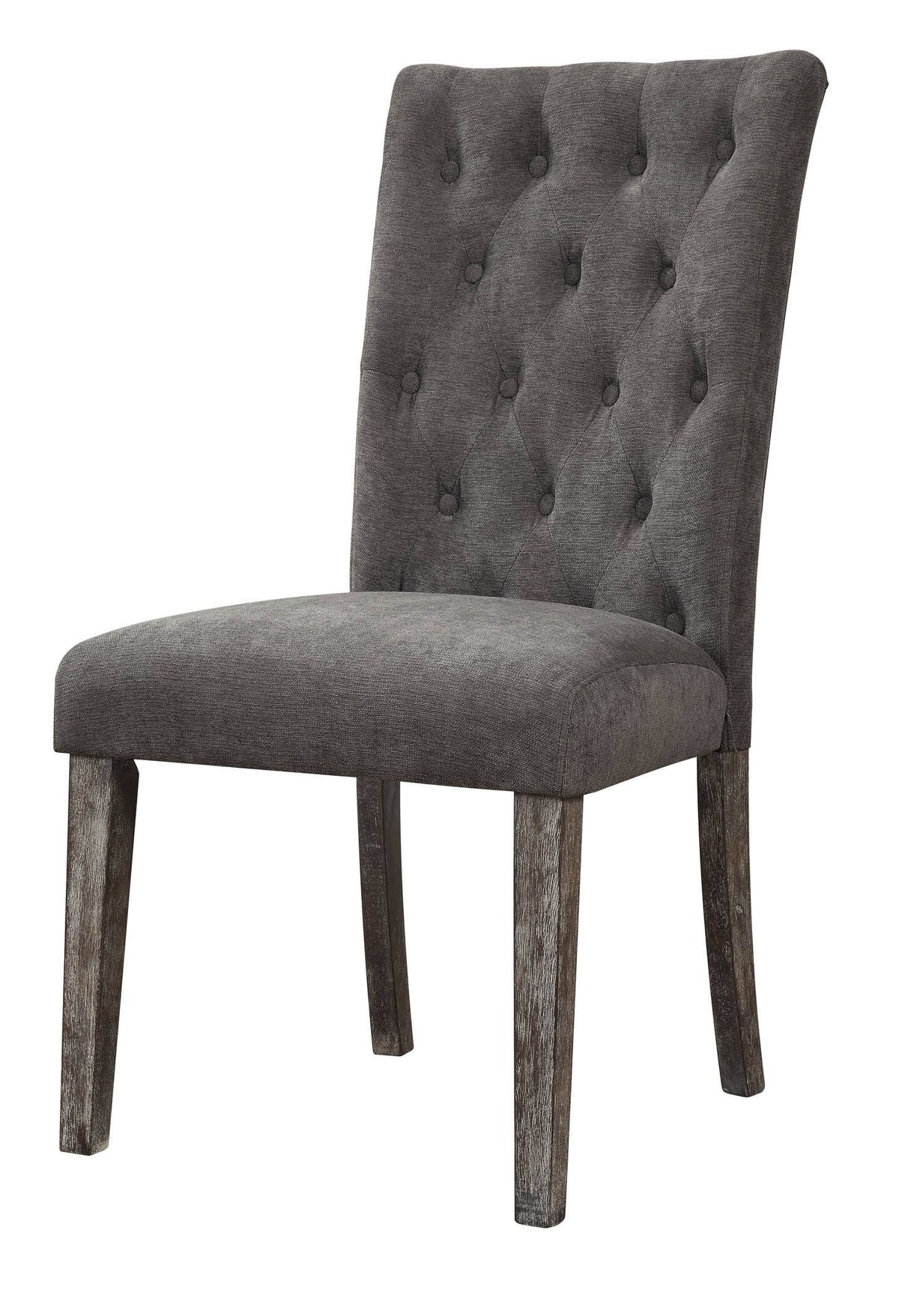 Gray Velvet Side Chair Set of 2 B3713
