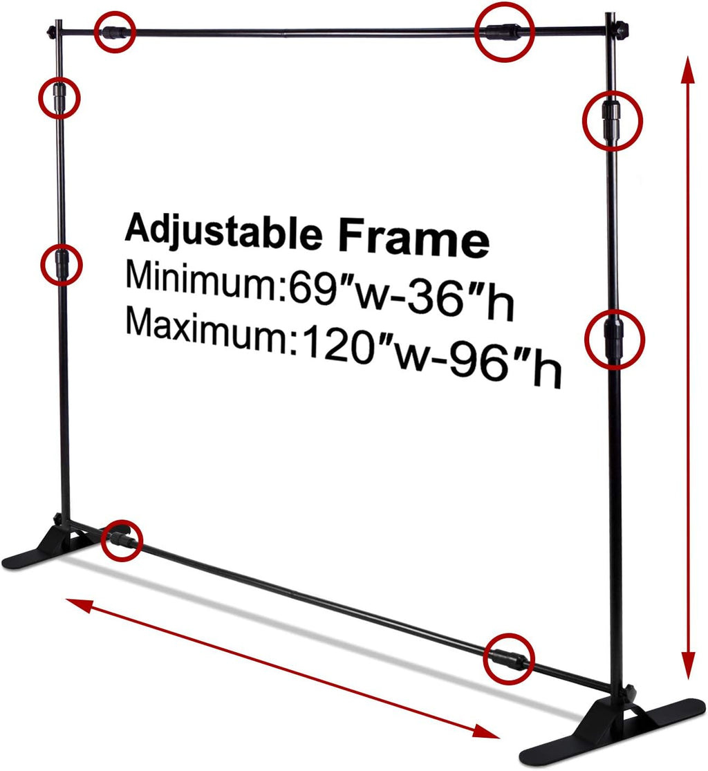 10 x 8 ft Heavy Duty Adjustable Backdrop Banner Stand Kit with Carrying Bag W655