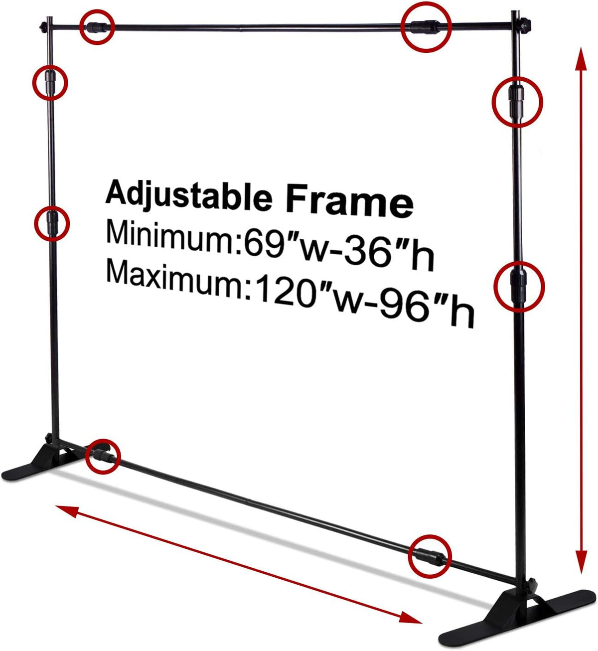 10 x 8 ft Heavy Duty Adjustable Backdrop Banner Stand Kit with Carrying Bag W655