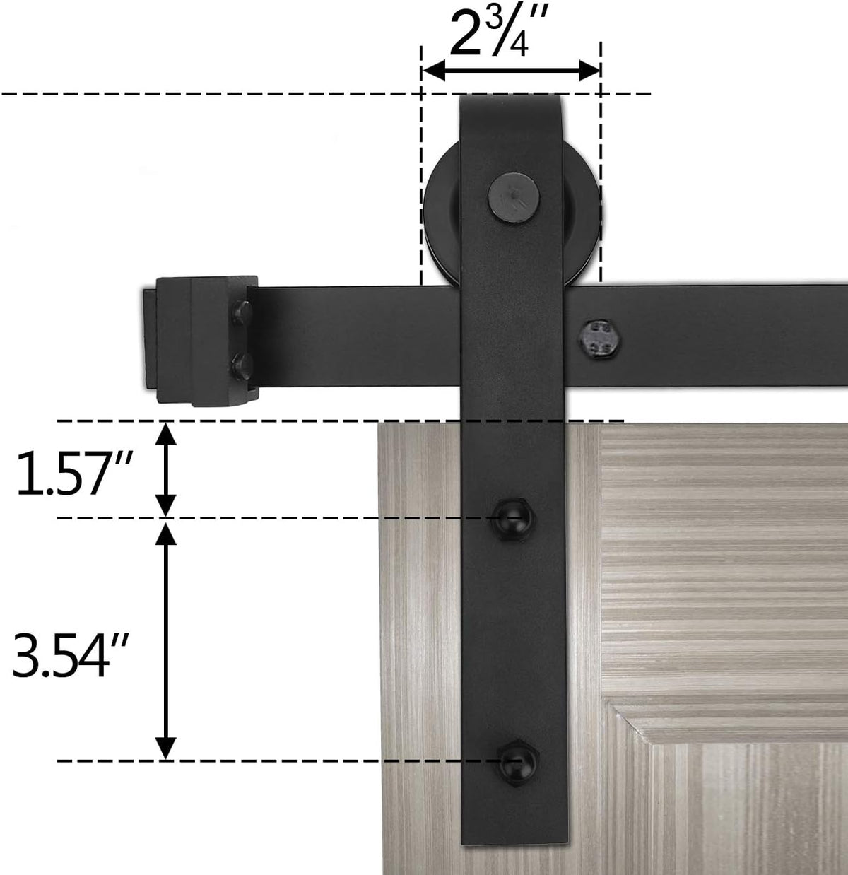 6.6ft Sliding Barn Door Hardware Kit Carbon Steel K597