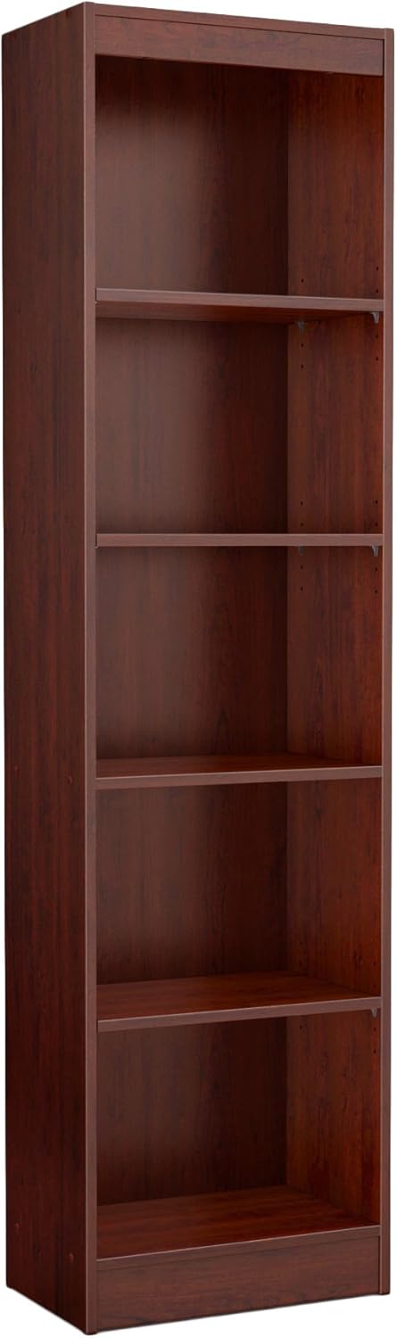 5-Shelf Narrow Bookcase Pure White T513391