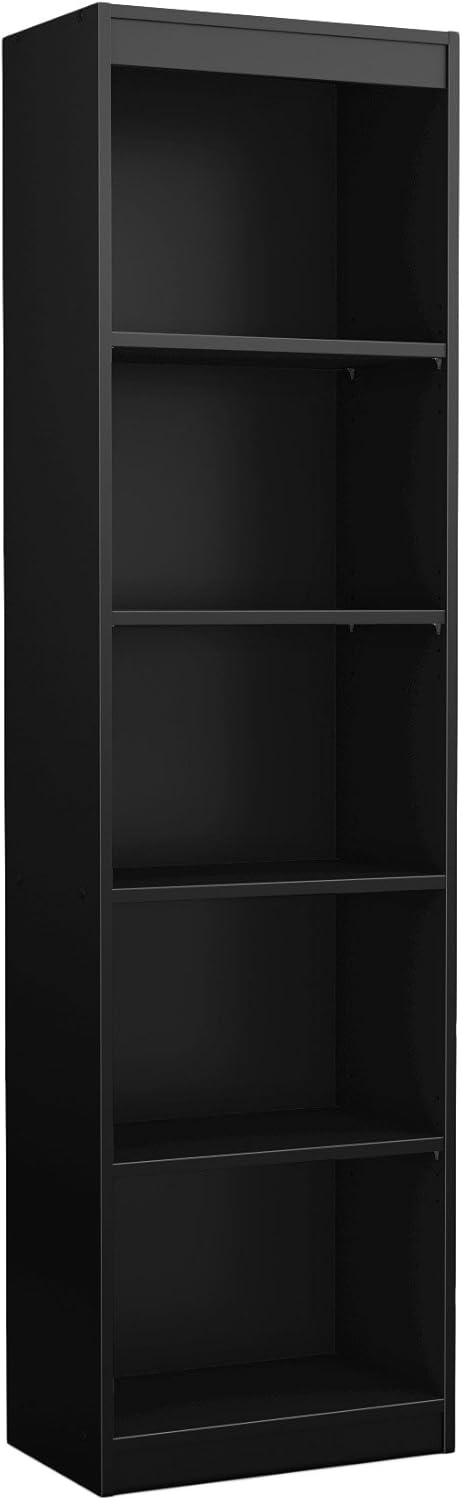 5-Shelf Narrow Bookcase Pure White T513391