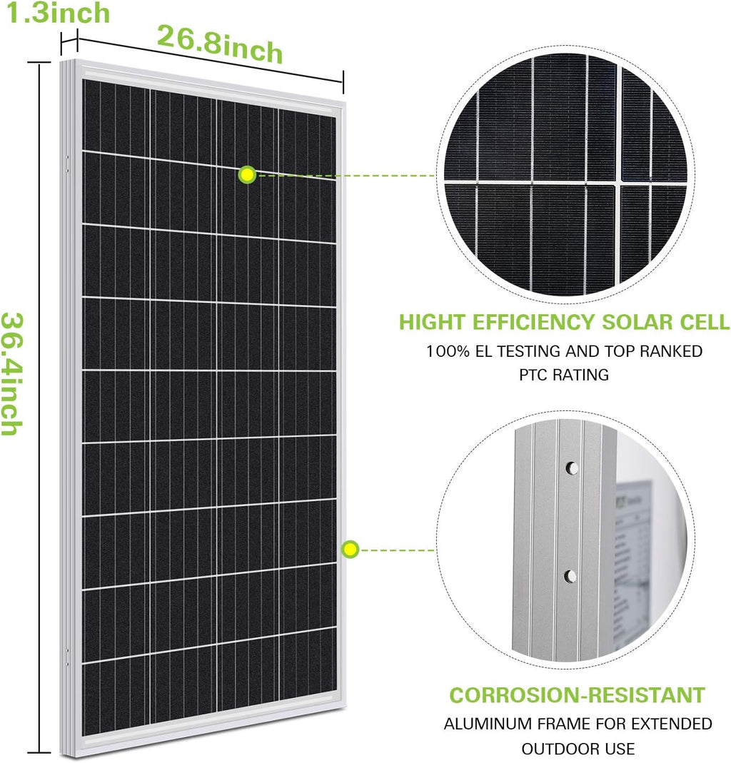 100 Watt 12 Volt Monocrystalline Solar Panel E7125