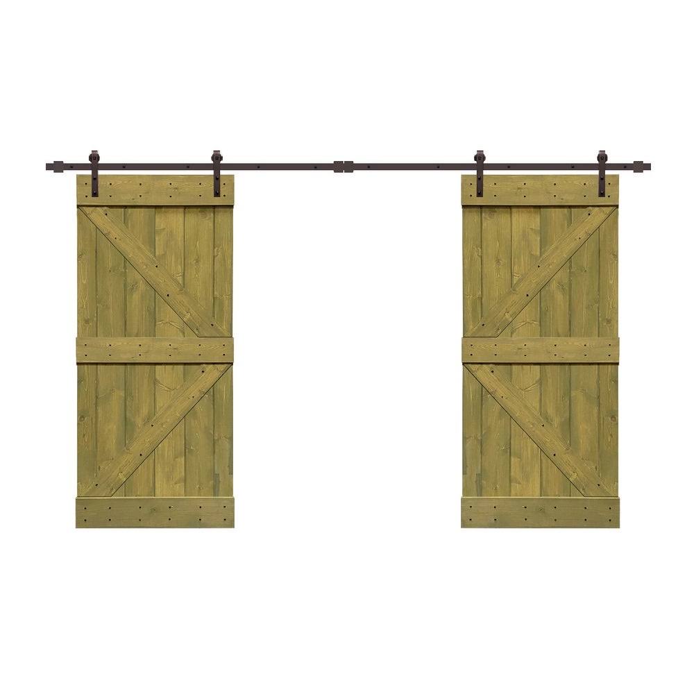 Stained K Double Barn Door Hardware Kit Q879721