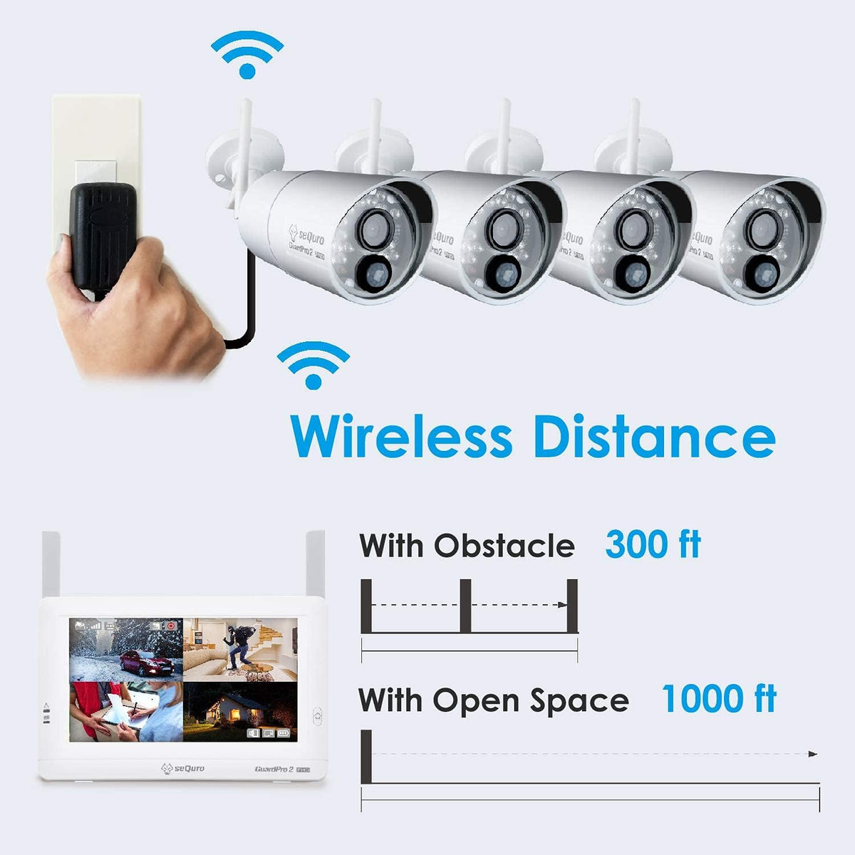 Wireless Security Camera System with Monitor B77550