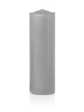 Set of 12 Light Gray Pillar Candles Y900861