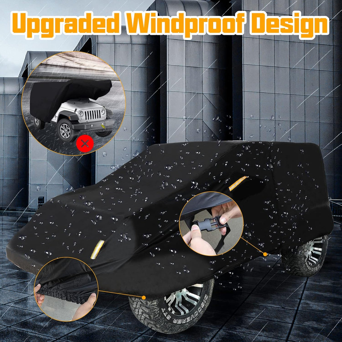 4 Door Full Car Cover with Driver Door Zipper L90829