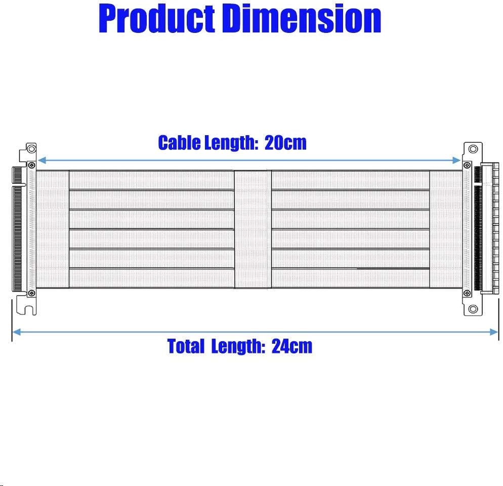 PCIe 16x Extension Riser Cable 90 Degree 20cm R464605