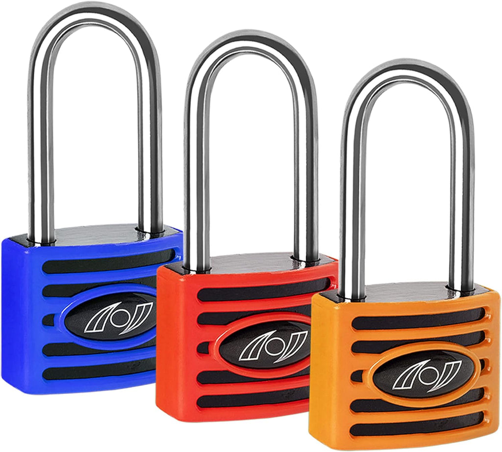 2.5 Inch Long Shackle Keyed Alike Padlocks 6 Pack Red R58909