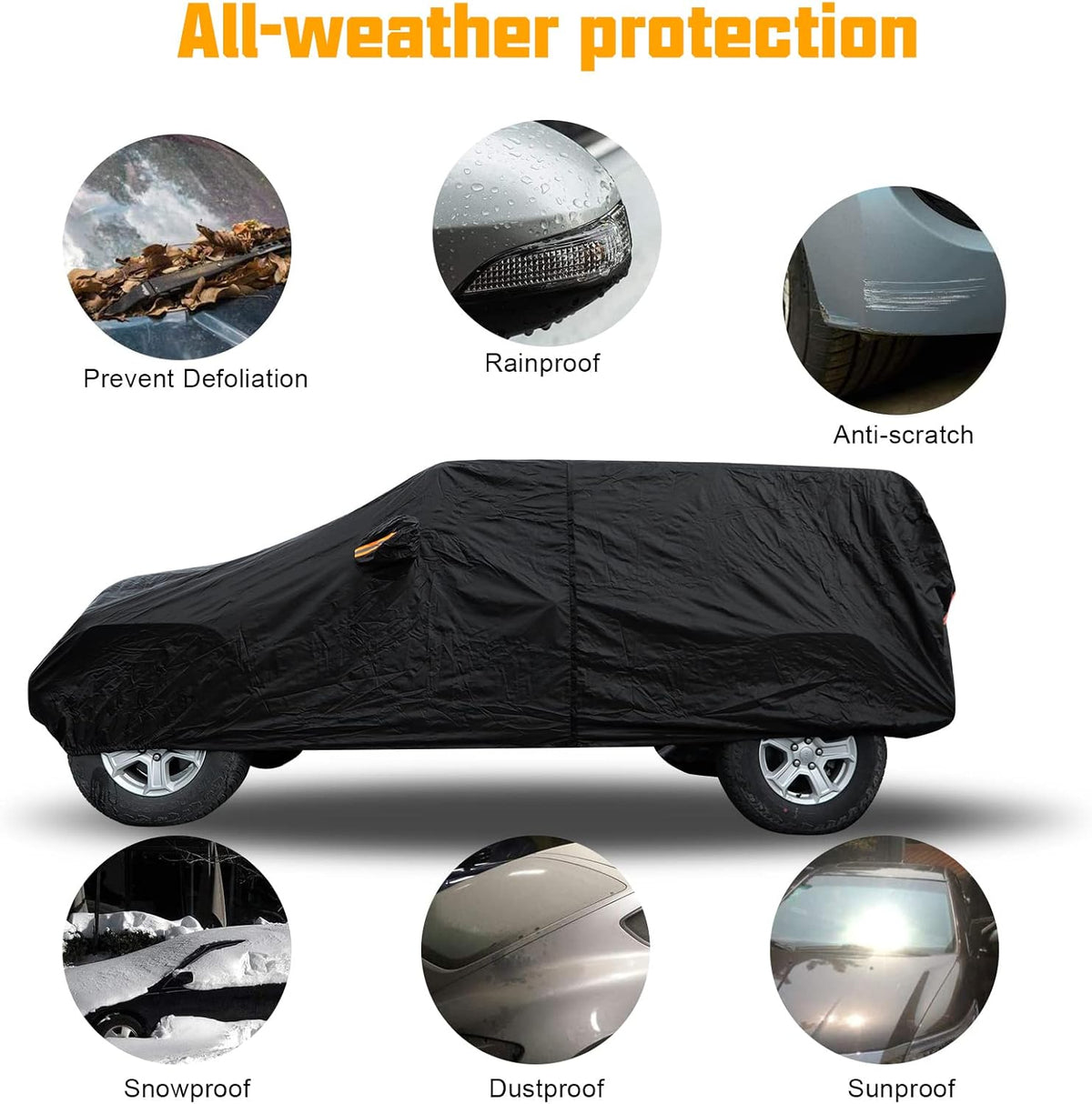 4 Door Full Car Cover with Driver Door Zipper L90829