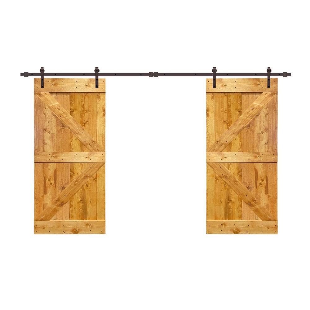 Stained K Double Barn Door Hardware Kit Q879721