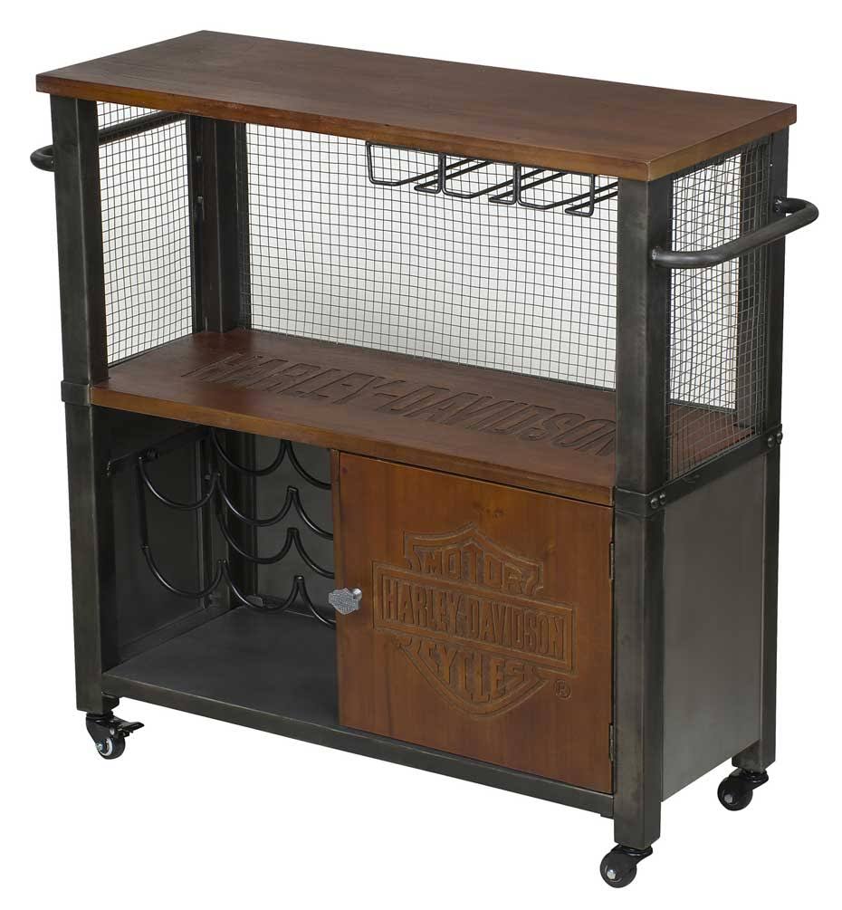 Wooden & Metal Bar Cart D432