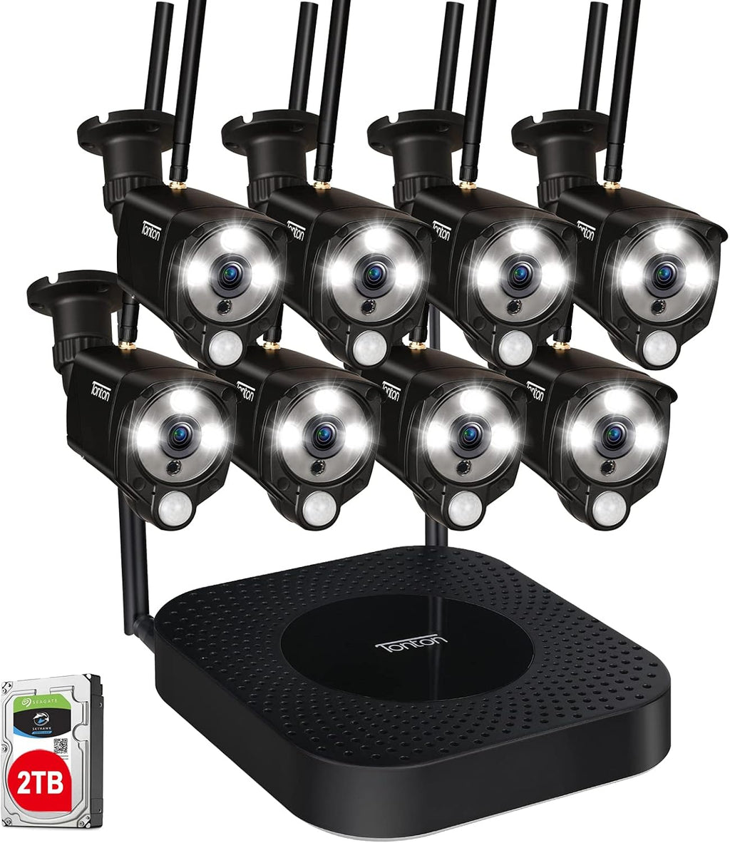 8CH 5MP Wireless Security Camera System with 2TB HDD and 8PCS 3MP Outdoor Bullet Cameras Y90492