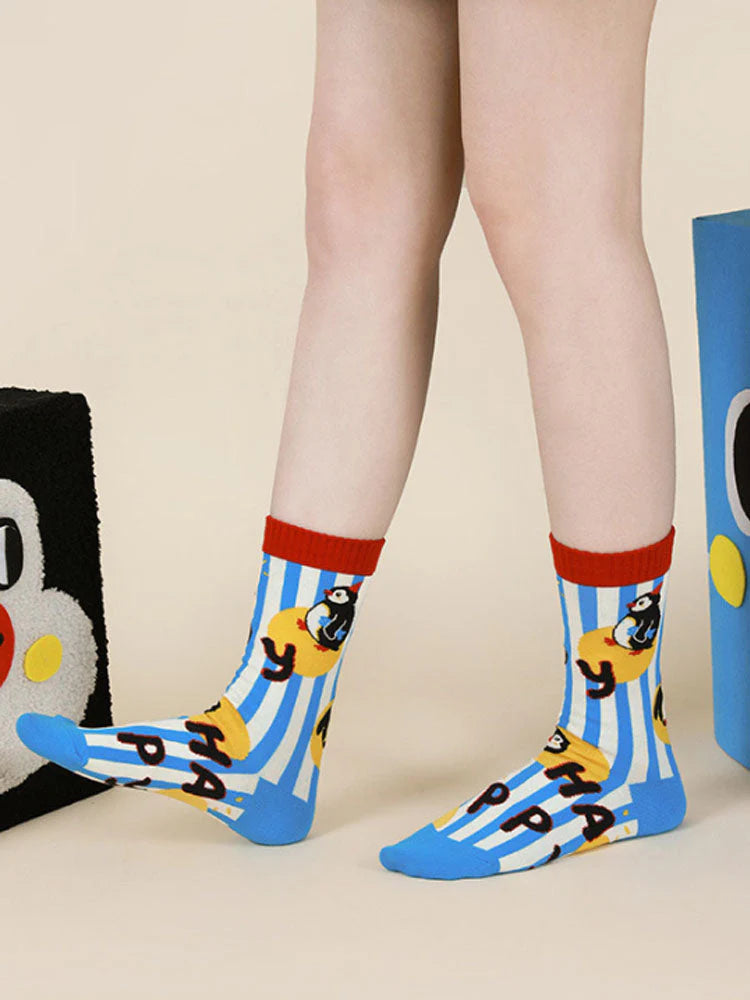 Cute Cartoon Penguin Polka Dot Socks Z434