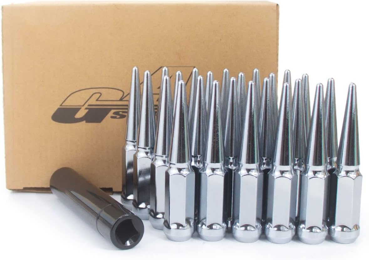 14x1.5 Chrome Spiked Lug Nuts Set of 24 Q66414
