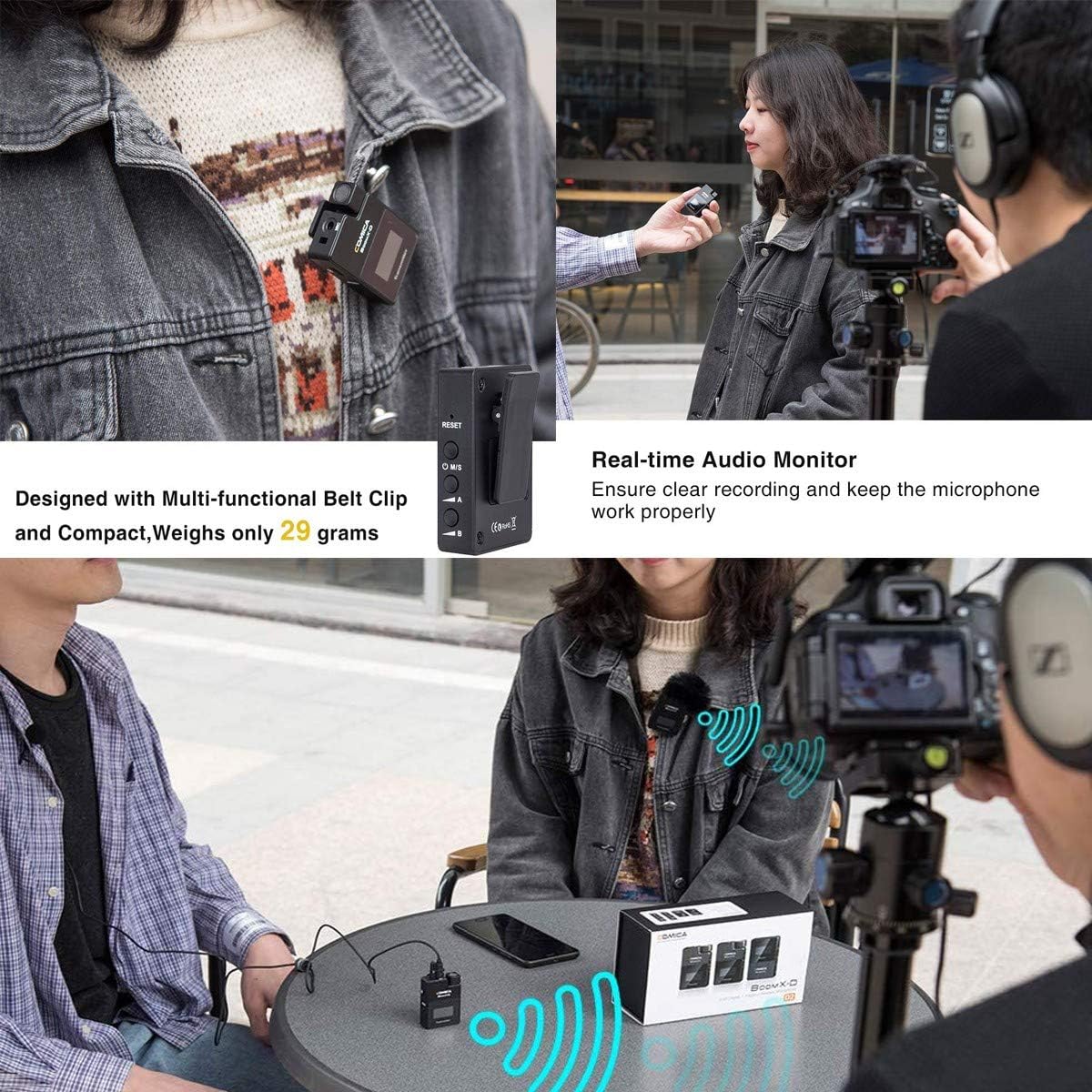 2.4G Wireless Lavalier Microphone System with Lapel Clip Mics B997