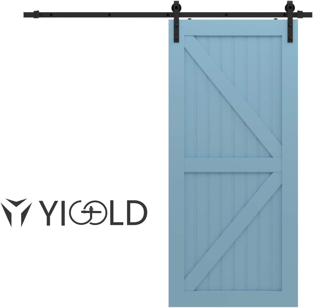 6.6ft Sliding Barn Door Hardware Kit Carbon Steel K597
