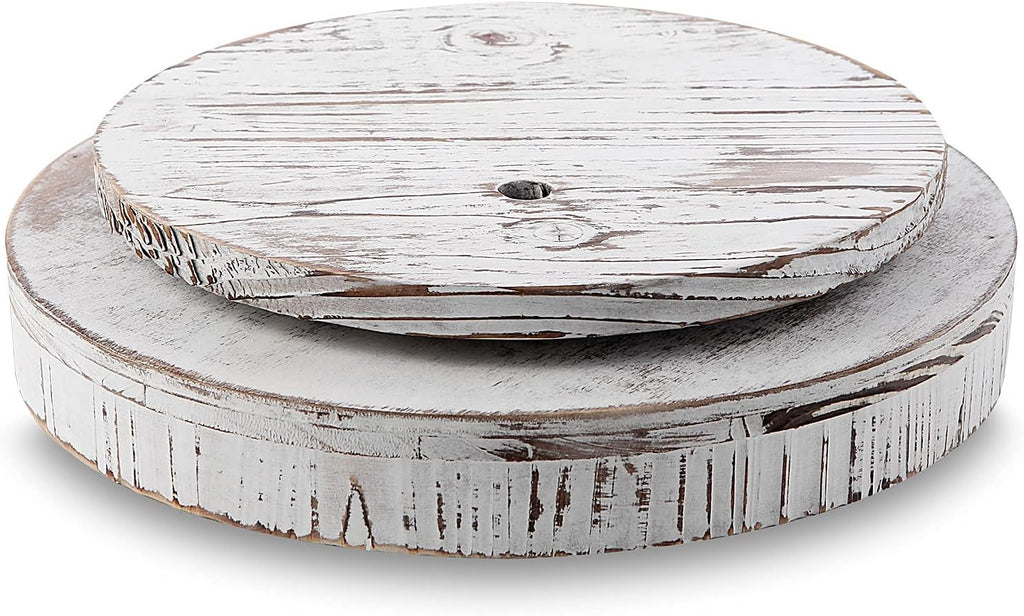 White Round Wood Lazy Susan 12 Inch I13897