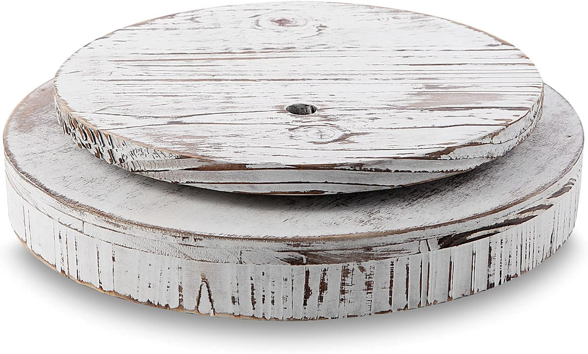 White Round Wood Lazy Susan 12 Inch I13897